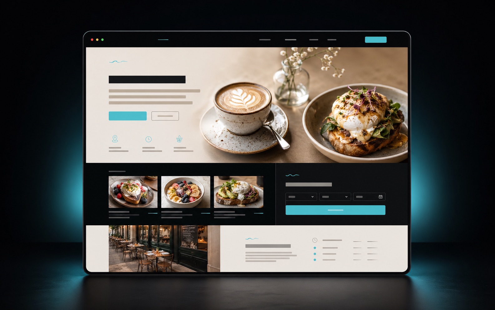 Cafe and brunch website concept