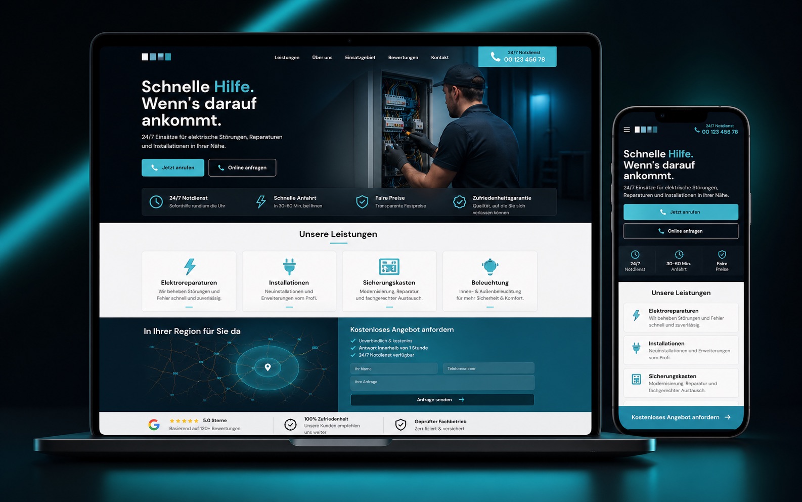 Local service business website concept